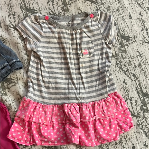 Girls' Denim Dress and Pink Outfit Set - Picture 3 of 4